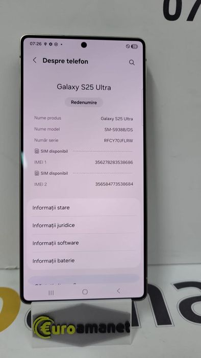 Telefon mobil Samsung Galaxy S25 Ultra, Dual SIM, 12GB RAM, -N-