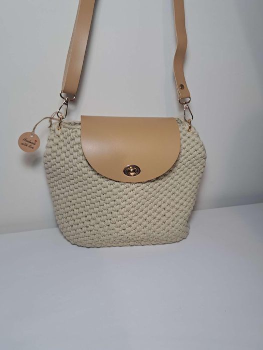 Стилна дамска чанта модел VMTERRA/ Ръчна изработка