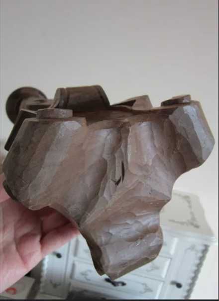 cadou rar Consola 1950 & Sfesnic sculpturi Black Forest lemn Germania