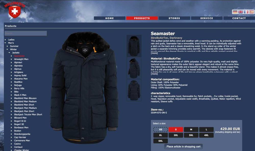 Wellensteyn Seamaster Geacă Puffer Iarna