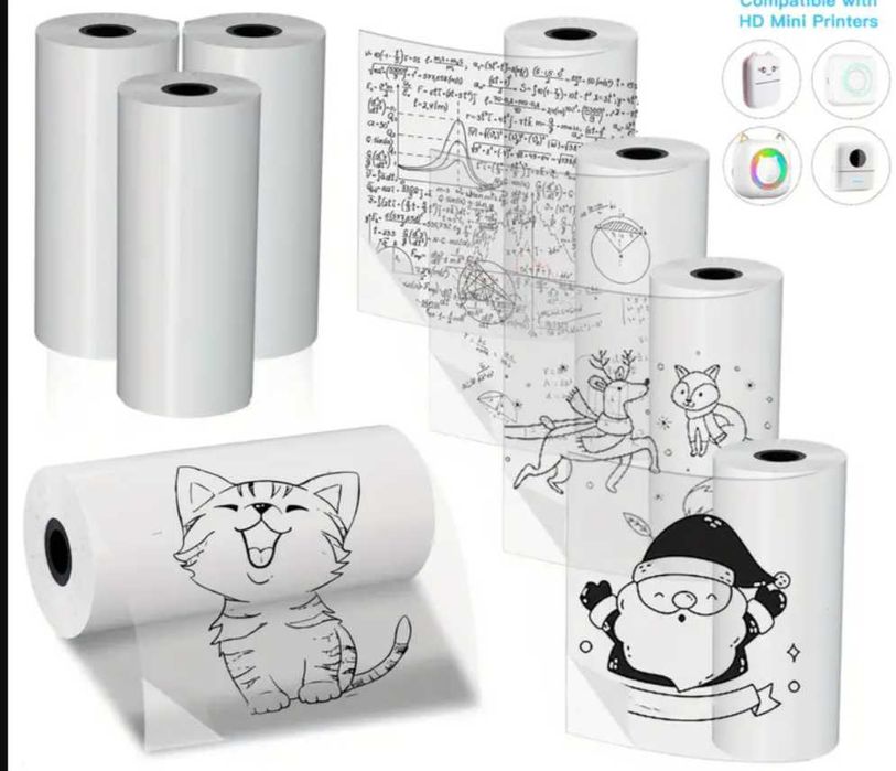 Различни лепящи ролки за мини принтери