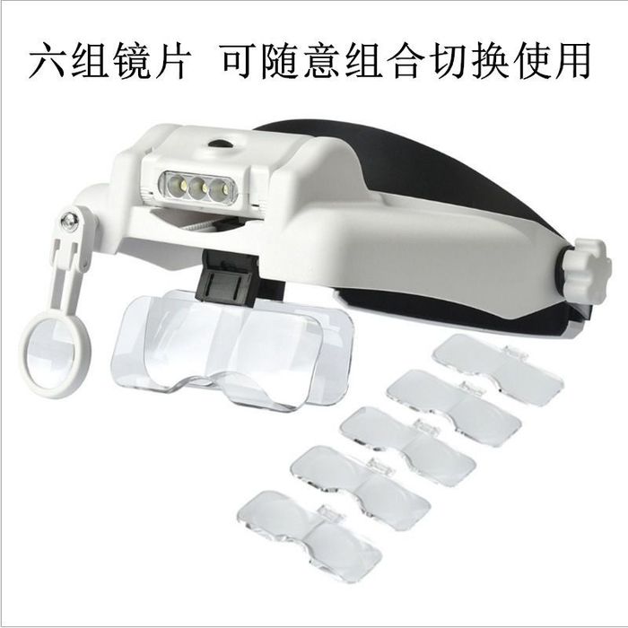 Очки лупа для зрения с линзами перезаряжаемый с фонариком
