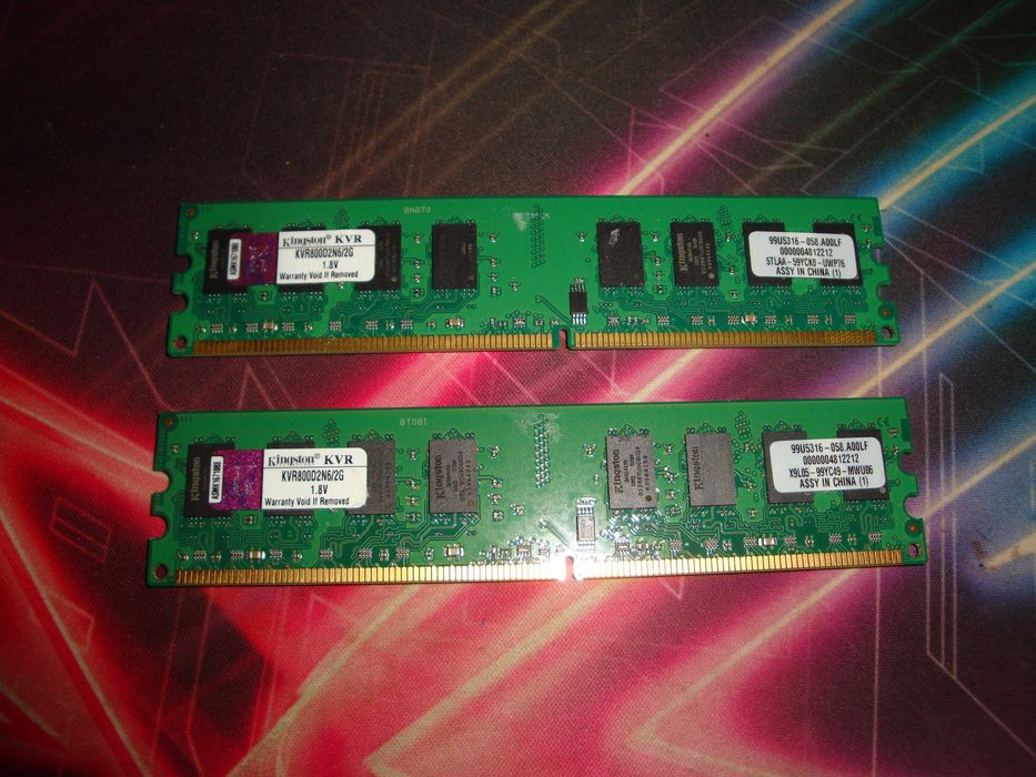 Memorie ram Kingston kvr800 ddr2 800 mhz pc2 6400 4gb dual kit 2x 2gb