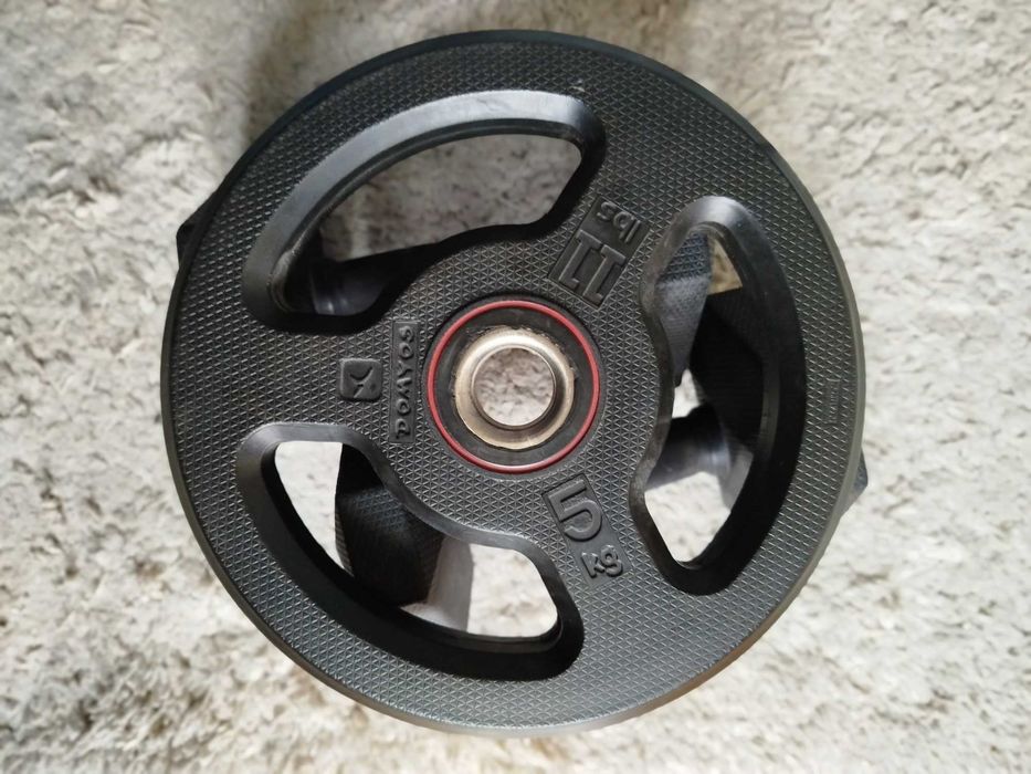 Тежести за силови тренировки, 5 кг всеки, 3 бр. много добро състояние