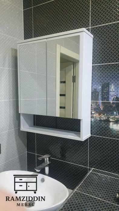 Oyna bilan hammom uchun shkaf | Навесной шкафчик для ванной с зеркалом