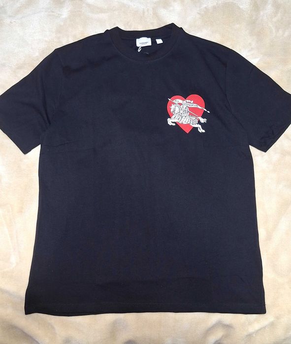 Burberry T-shirt negru cu imprimeu grafic – nou cu etichete