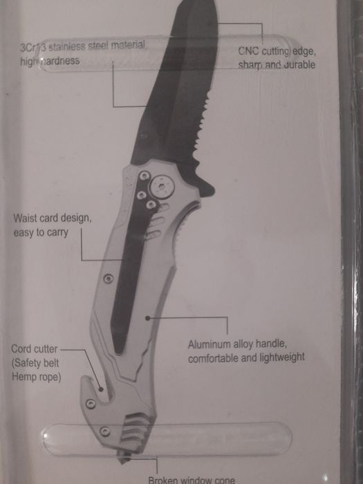 Briceag tactic, profesional, cuțit pliabil, brișcă multifuncțională