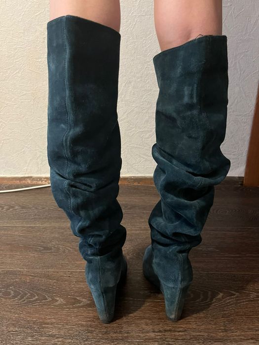 Отличные замшевые ботфорты