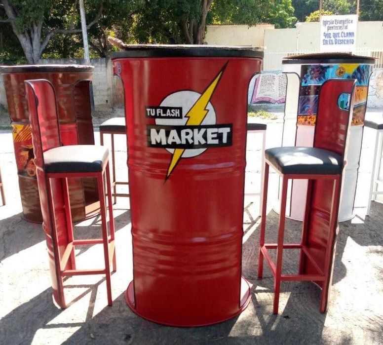 Бочка-Стол + Стулья