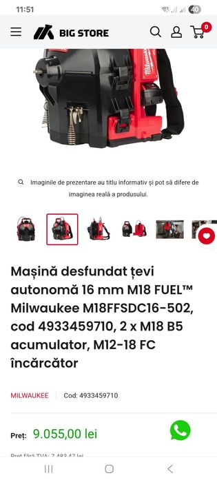 Milwaukee M18 FFSDC Masina de Desfundări Țevi