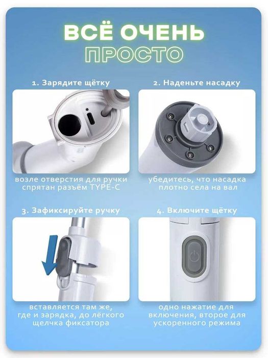 Tozalash uchun elektr cho'tka Электрическая щётка для уборки