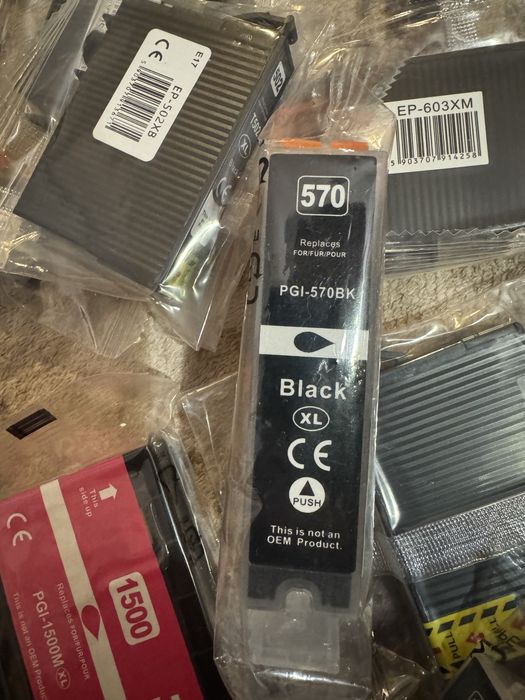 Lot 455 cartușe imprimantă compatibile Canon & Epson – noi, sigilate