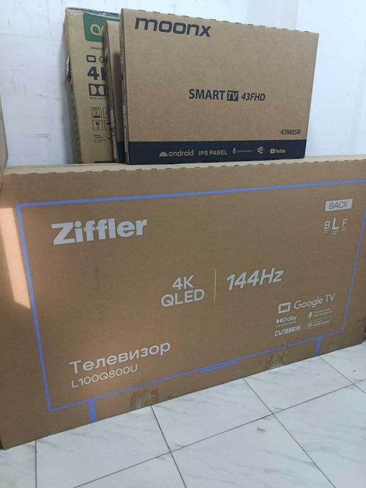 Телевизор ZIFFLER 100 4K QLED 144Hz Google TV 30%Скидки (2025 новинки)
