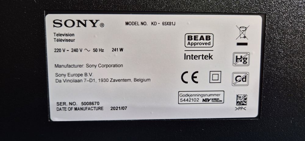 Sony KD-65X81J Google TV, Android, 4K, UltraHD,Smart, WiFi