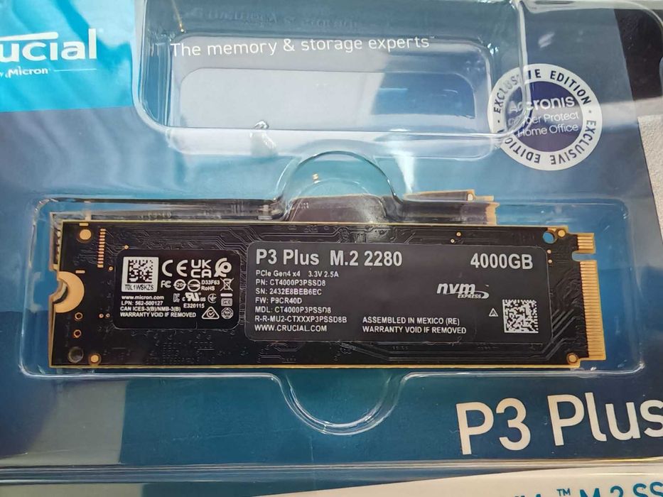 Crucial P3 Plus 4TB SSD диск PCIe 4.0 x4, NVMe, M.2 2280