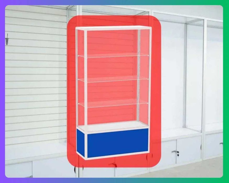 Прилавок витрина из профиля и стекла, торговые витрины для магазина