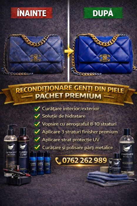 Recondiționare  piele - genți de lux | Chanel LV Gucci Dior Hermes