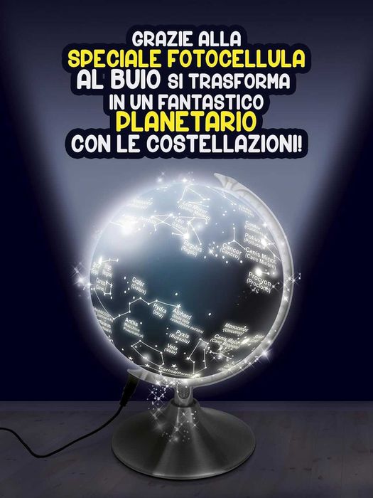 Голям Светещ глобус Нощ и ден планетариум с държави звездни съзвездия
