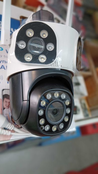 Тройна IP камера WiFi приложение iCSee безжична въртяща 12MP