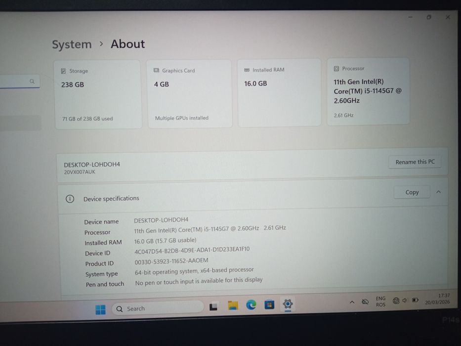 Laptop Lenovo ThinkPad P14s Gen 2