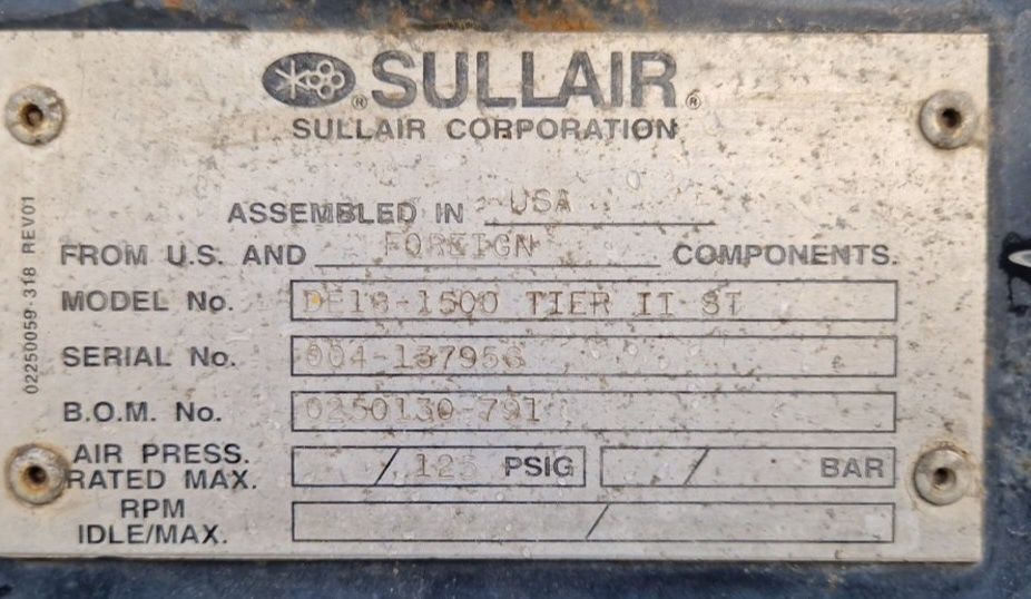 Компрессор воздушный Без масляный SULLAIR DE-18