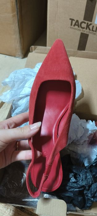 Pantofi p intoarsa MANGO cu bareta si toc 37