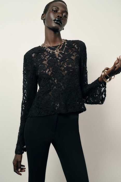 Дантелена нова блуза Zara, размер М