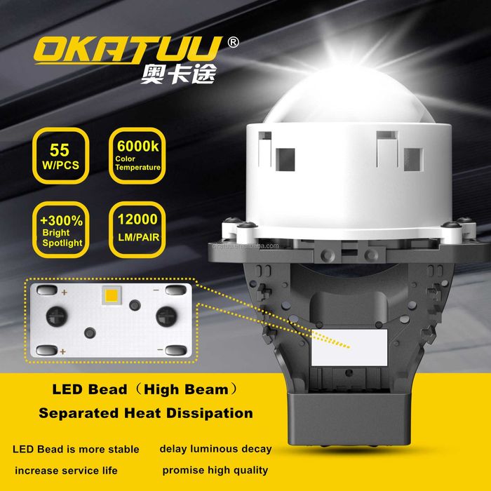 Lupe Bi Led/Bi fazice proiector 55w faza scurta -60w lunga 3 inchi