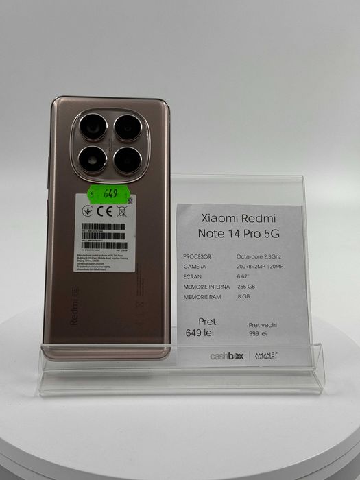 Xiaomi Redmi Note 14 Pro 256 GB Garantie 24 luni CashBox