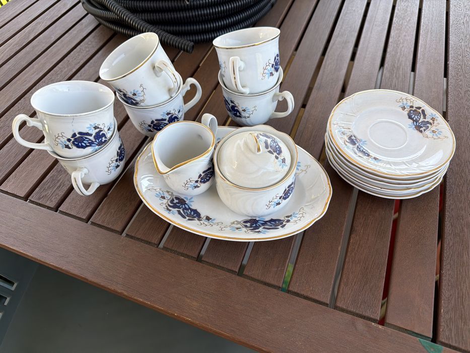 Set cafea 6 persoane cobalt 15 piese