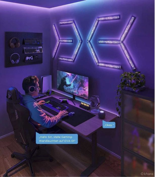 Govee x Evangelion Gaming Wall Light, 16 Light Sections & 8 Connectors, High-Level DIY Customization, Wi-Fi + Bluetooth Connectivity