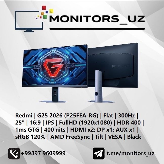 [NEW] монитор Redmi G25 2026 IPS 300Hz