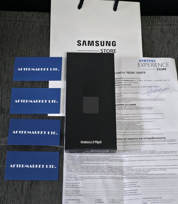 КАТО НОВ 256GB Samsung Z Flip 5 Гаранция Experience Store '25 Graphite