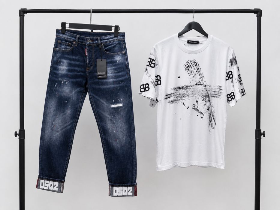 Мъжки Дънки + Тениска Dsquared2