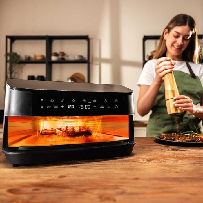 Електрическа фурна за пица Cecotec 7 L Pizza & Fry 7000. 2200 W, фурна за пица с диагонал 13 инча, сензорен екран, 8 програми, регулируема температура