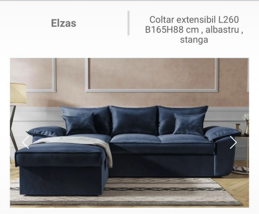 Canapea extensibila albastru regal