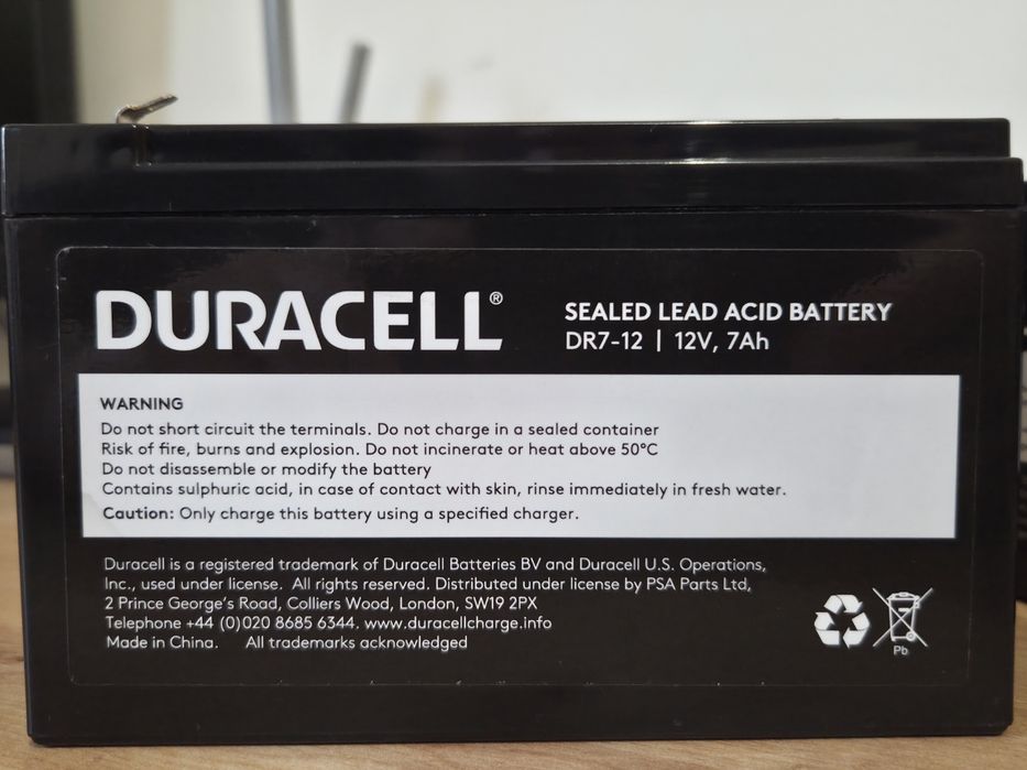Duracell DR7-12 12V 7Ah – Acumulator VRLA Sigilat (2 bucăți disponibile)