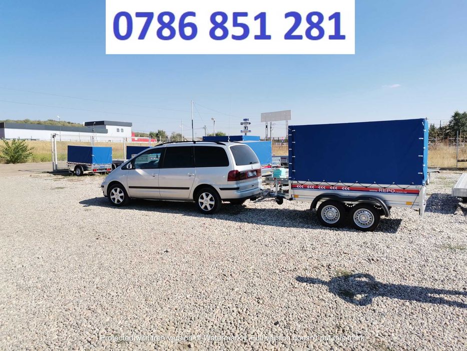 Remorca 750 Kg Auto Dublu Ax Prelata Apicola Trailer Moto