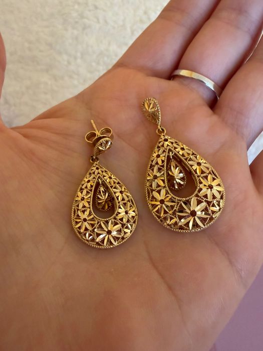Cercei cu pandantiv aur 14k