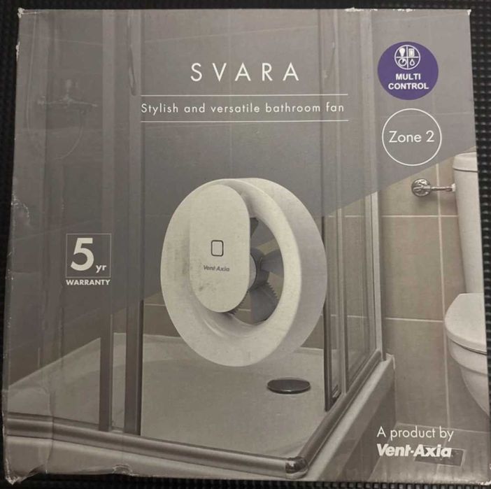 Smart Вентилатор за баня PAX Norte / Vent Axia Svara  Бял/Черен