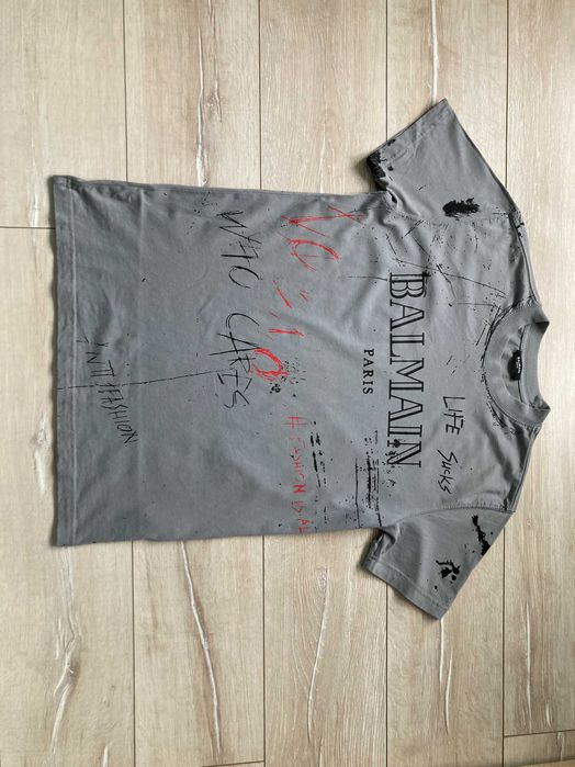 Balmain мъжка сива тениска размер М