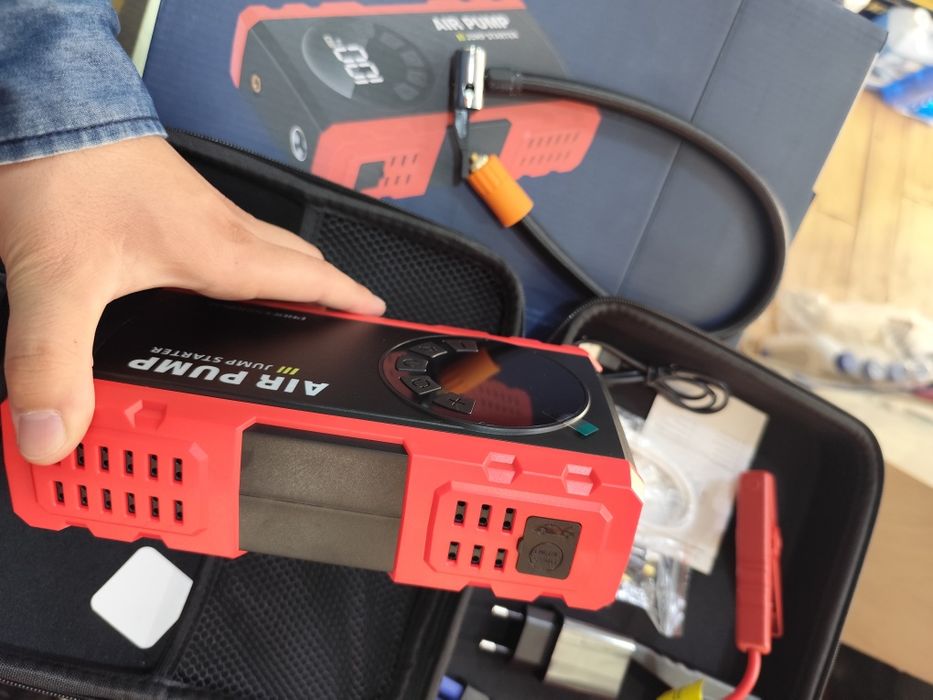 Pover bank avto jump starter with air pump
