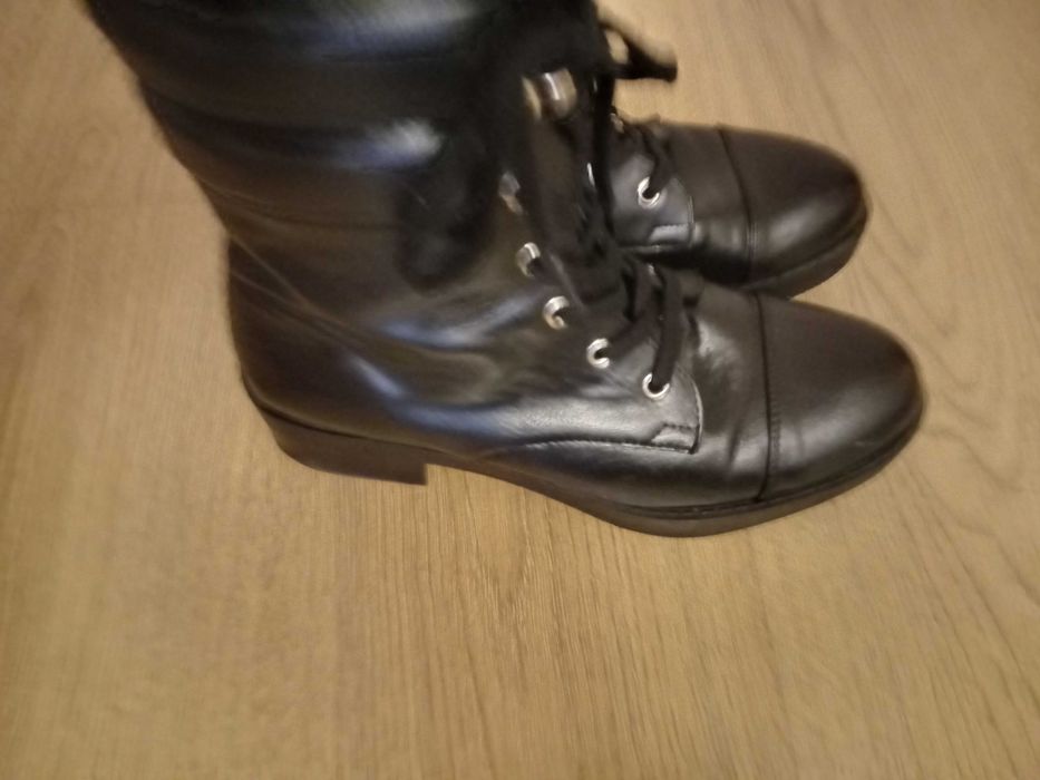 Дамски боти,Bershka, естествена кожа 2/ Други, спортни