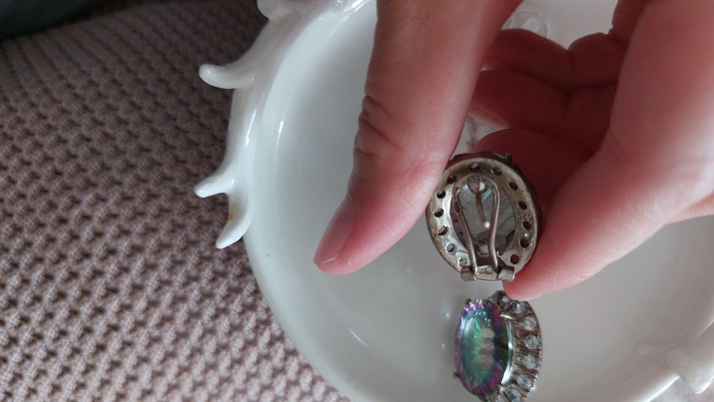 Серебряный набор с мистик-топазом 925