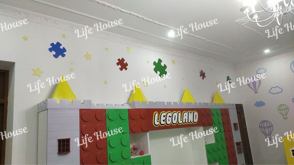 Мебель для детского сада стеллаж для игрушек в стиле лего