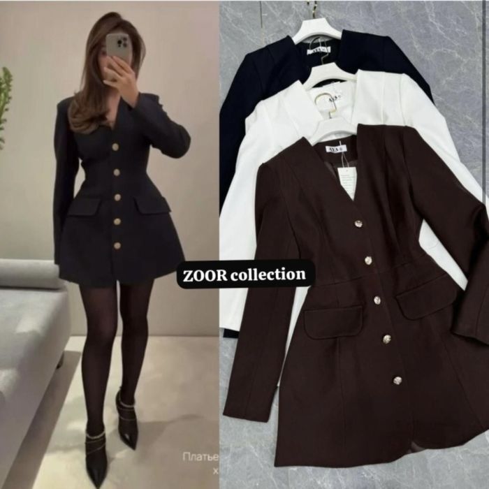 Платье-пиджак коричневый