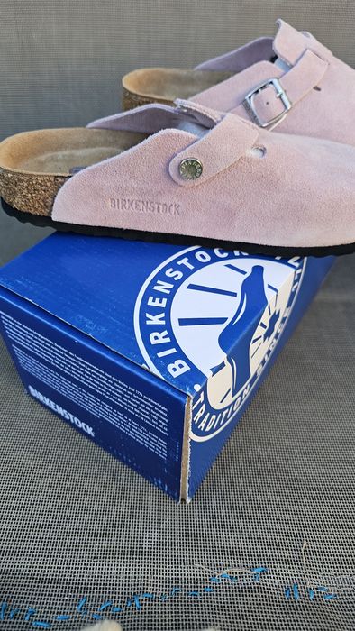 Birkenstock boston roz piele intoarsa 37