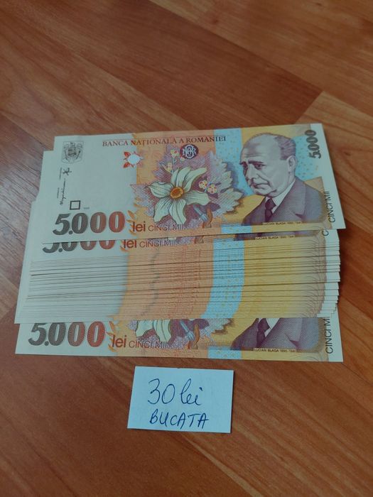 Bancnote românești unc și consecutive