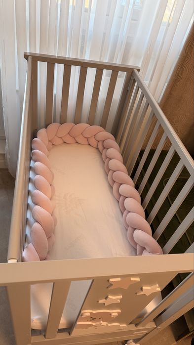 Vand Patut Azzura co-sleeping pentru bebeluși Contact Mars cu saltea inclusa si suport Antireflux Lemn Fag Italia