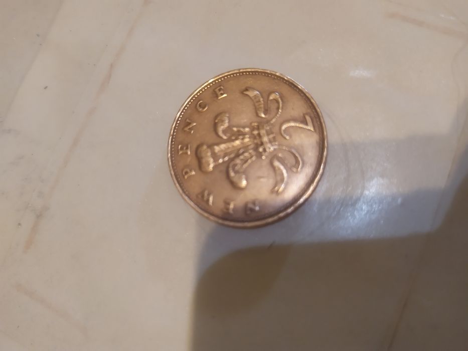 Монета Англия 2 нови пенса 1971 .г